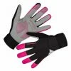 Gants Longs Coupe-Vent Femme Endura Windchill Noir Rose Fluo