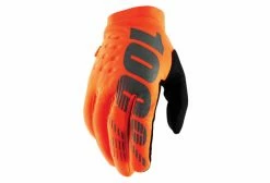 Paire De Gants 100% Brisker Fluo Orange Noir