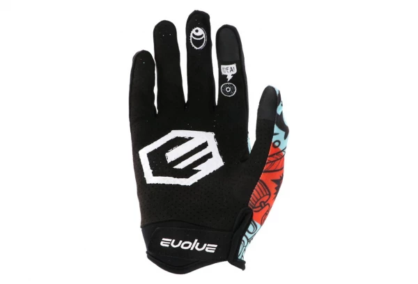 Gants Enfant Evolve Passion Cyan / Rouge Blanc / Noir 2 Gants Enfant Evolve Passion Cyan / Rouge Blanc / Noir – Image 2