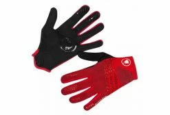 Gants Longs Endura SingleTrack LiteKnit Rouge Rouge / Rouge