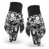 Paire De Gants Longs Loose Riders Skully Blanc/Noir