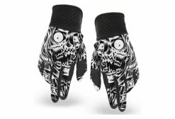 Paire De Gants Longs Loose Riders Skully Blanc/Noir