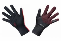 Paire De Gants GORE Wear C3 Gore-Tex Infinium Stretch Mid Noir Rouge