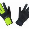 Paire De Gants GORE Wear M Windstopper Wear Thermo Noir Jaune Fluo